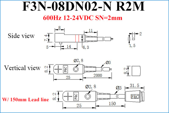 Επίπεδοι μικροί επαγωγικοί προμηθευτές 2mm αισθητήρων εγγύτητας τοπ αντίληψη NPN 12VDC